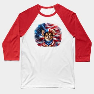 Patriotic Dogs of the United States of America - Chihuahua Baseball T-Shirt